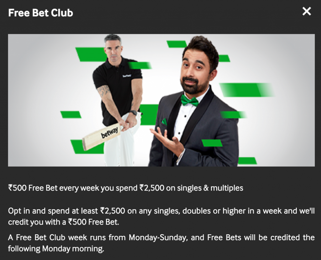 Betway Free Bet Club Offer