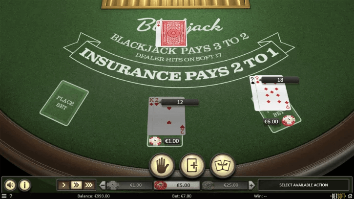 Online Blackjack Table After Players Receive Their Hands