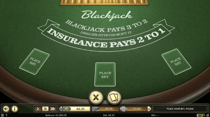 Online Blackjack Table Before Players Place Their Bets