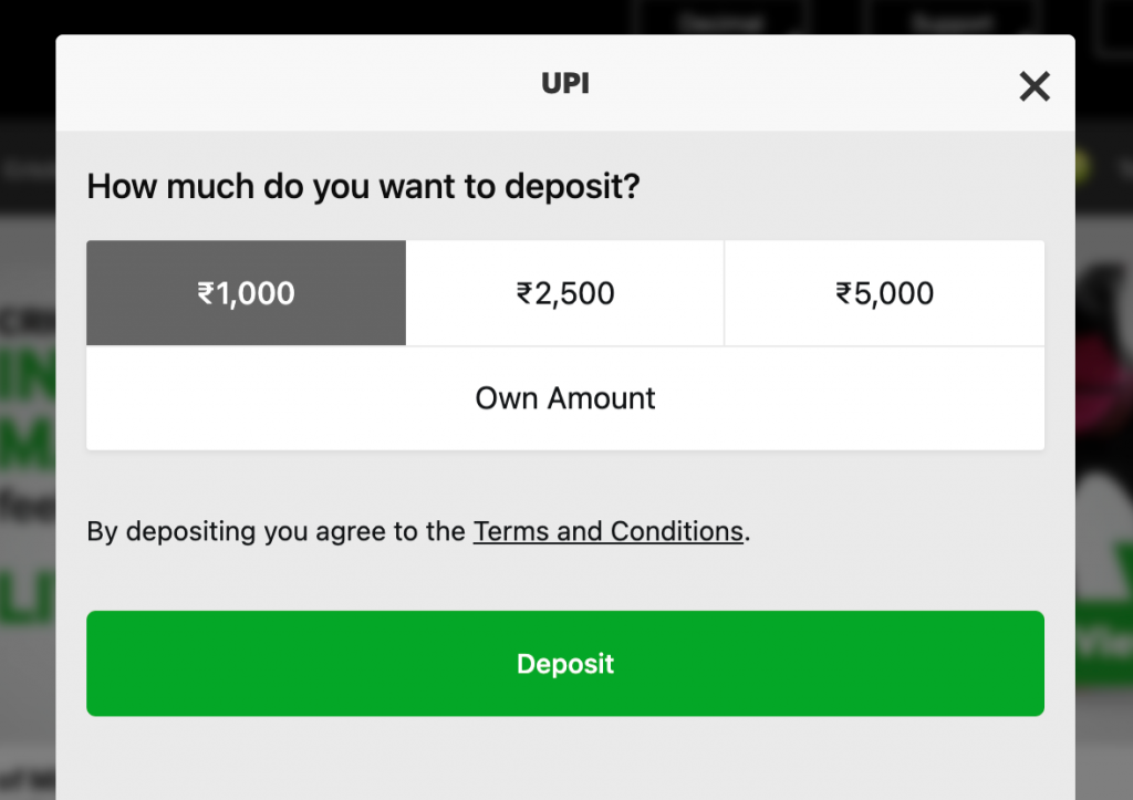 Step 3: Enter Deposit Amount