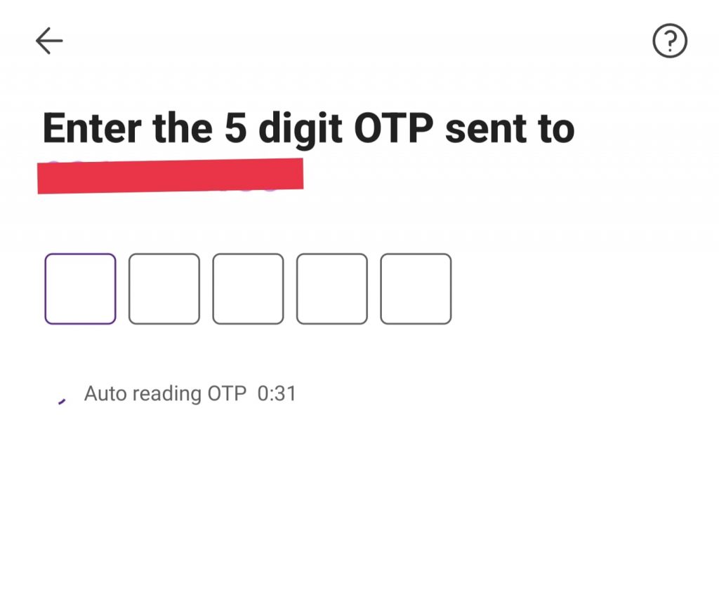 Step 3: Enter OTP