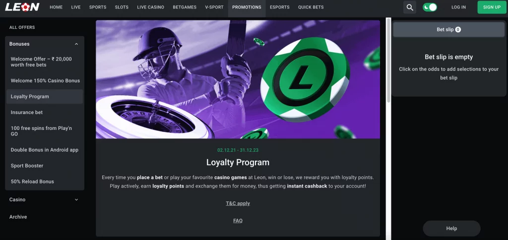 Leon Bet Loyalty Program