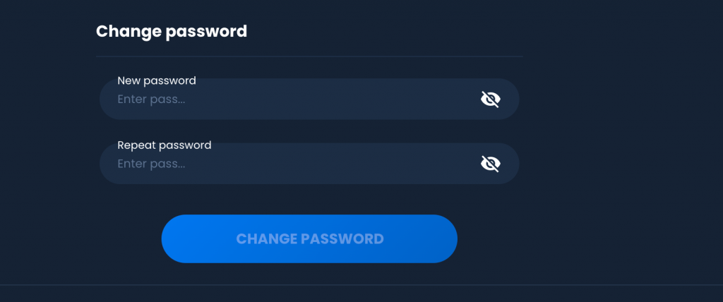 4Rabet password recovery step 3: Enter new password